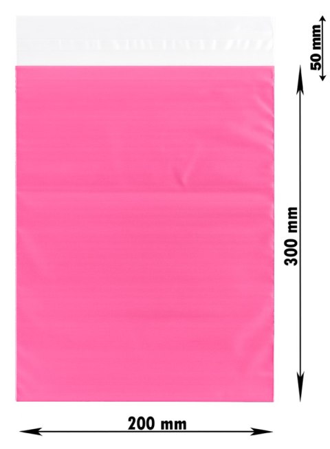 Foliopaki Kurierskie Różowe 200x300mm - 1000 szt.