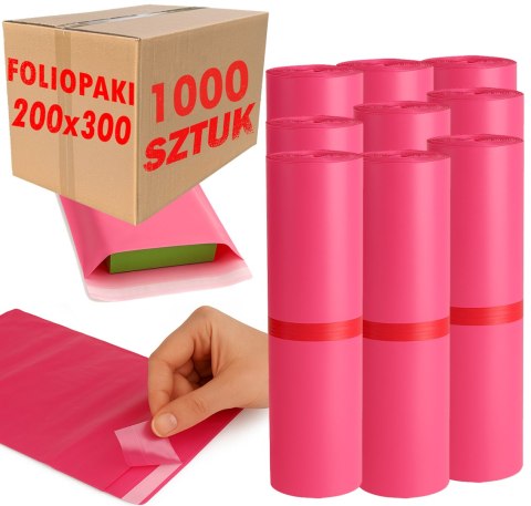 Foliopaki Kurierskie Różowe 200x300mm - 1000 szt.