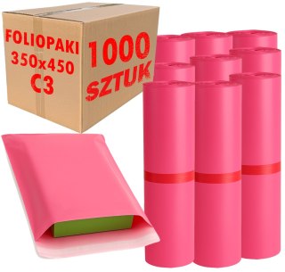 Foliopaki Kurierskie Różowe C3 350x450mm - 1000 szt.
