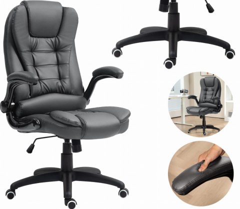 Fotel Biurowy Ze Składanymi Podłokietnikami i Funkcją Odchylania Ciemnoszary PAKO 921-731V81CG