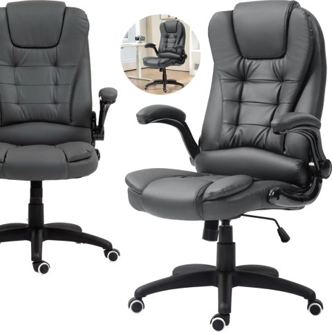 Fotel Biurowy Ze Składanymi Podłokietnikami i Funkcją Odchylania Ciemnoszary PAKO 921-731V81CG