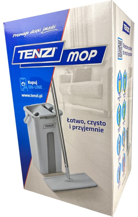 TENZI MOP Płaski Z Wyciskaczem - Mop Z Wiadrem Dwukomorowym