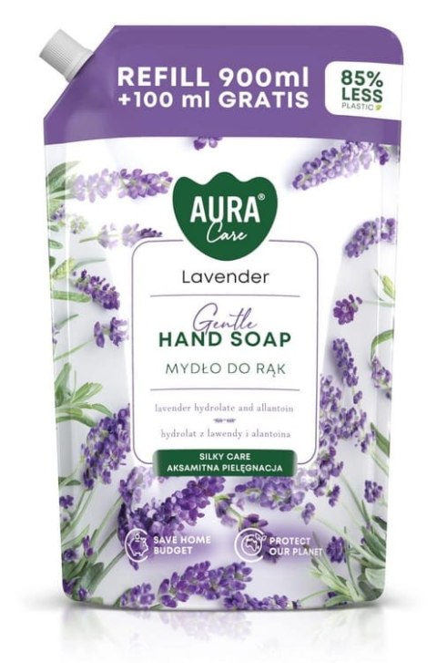 Zestaw 3x1000 ml AURA Care Mydło Do Rąk Uzupełniające Lawenda Róża Wanilia