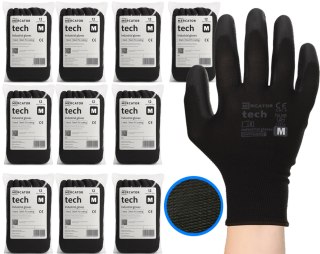 Rękawice Robocze MERCATOR Tech Black+Black PU - 120 Par (8 - M)