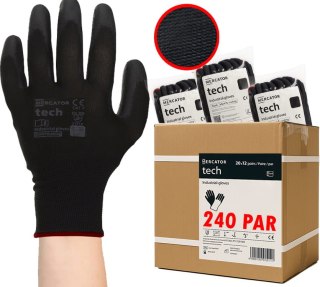 Rękawice Robocze MERCATOR Tech Black+Black PU - 240 Par (10 - XL)