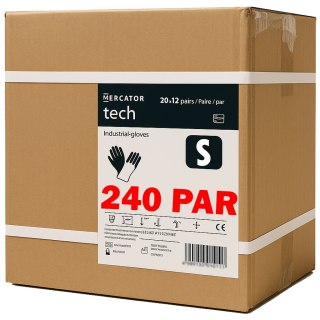 Rękawice Robocze MERCATOR Tech Black+Black PU - 240 Par (7 - S)