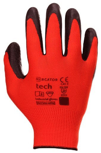 Rękawice Robocze MERCATOR Tech Red+Black Latex - 1 Para (8 - M)