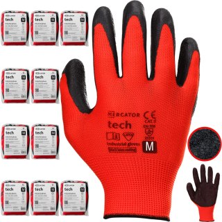 Rękawice Robocze MERCATOR Tech Red+Black Latex - 120 Par (8 - M)