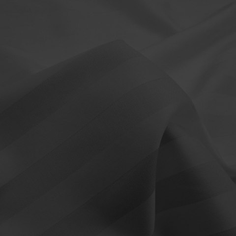 Poszewka satyna bambusowo-bawełniana STRIPE BLACK/70x80 z listwą