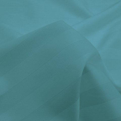 Poszewka satyna bambusowo-bawełniana STRIPE SEA TURQUOISE/70x80 z listwą
