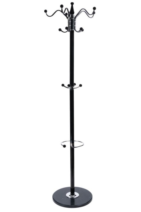 Nowoczesny podłogowy stojący obrotowy wieszak na ubrania marmurowa podstawa czarny