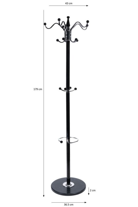 Nowoczesny podłogowy stojący obrotowy wieszak na ubrania marmurowa podstawa czarny