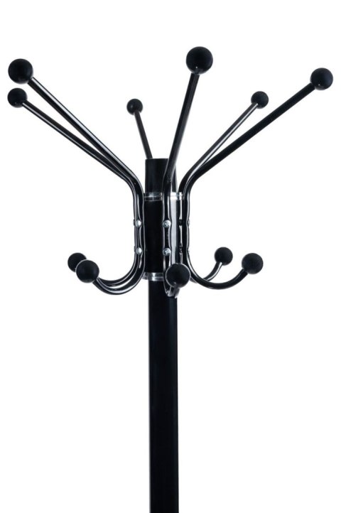 Podłogowy stojący obrotowy wieszak na ubrania marmurowa podstawa czarny