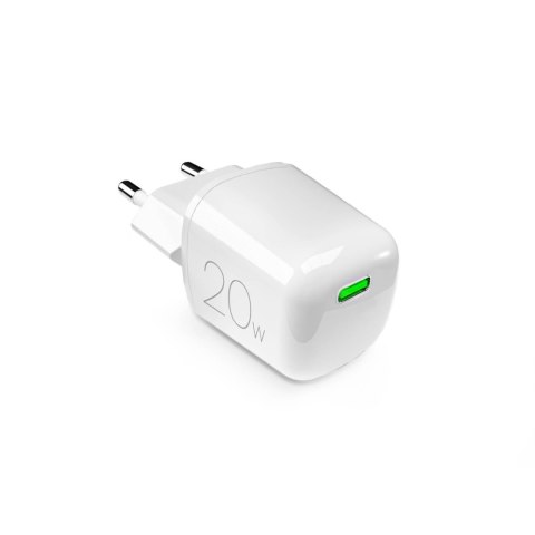 Ładowarka sieciowa USB-C GaN 20W - biała