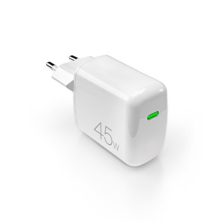 Ładowarka sieciowa USB-C PD GaN 45W - biała