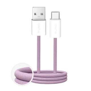Kabel przewód USB-A - USB-C w oplocie Fabrik 2.0 10W 1.5 m - różowy
