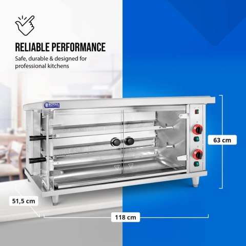 Rożen gazowy opiekacz do 10 kurczaków 2 szpikulce propan-butan 10 kW