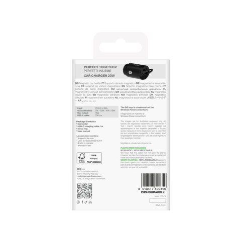 Uchwyt samochodowy do telefonu z ładowarką Qi2 MagSafe 15W - czarny