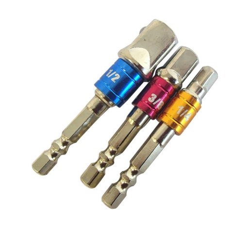 Adaptery do zakrętarki redukcje HEX na nasadki do wkrętarki 1/4 3/8 1/2