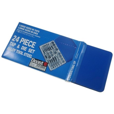 Zestaw narzynek i gwintowników walizka kalibrownik 24 szt M5-M12 1/8 NPT