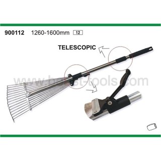Grabie do liści trawy druciane REGULOWANE trzon metalowy rączka teleskop 80-165CM TELESCOPIC