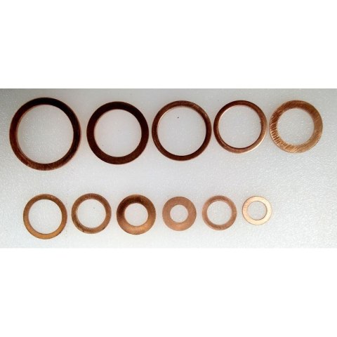 Podkładki miedziane uszczelki miedź miedzianych 280 szt M5-M20