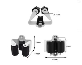 Wieszak sprężynowy uchwyt na narzedzia miotły mop szary 50x48x40mm