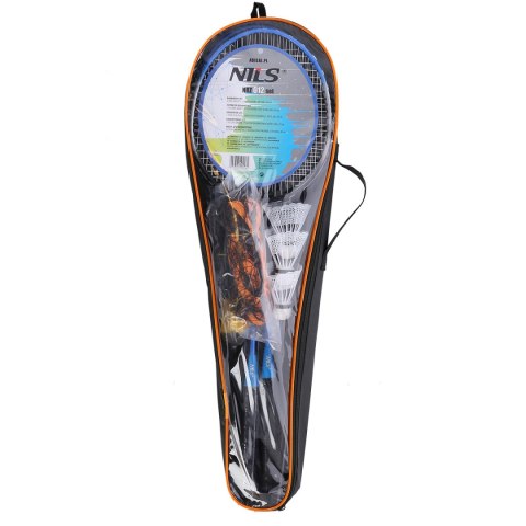 NRZ012 STEEL / ZESTAW DO BADMINTONA 2 RAKIETY + 3 LOTKI + SIATKA + POKROWIEC NILS