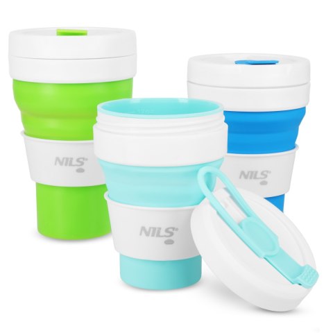 NC4103 KUBEK SILIKONOWY SKŁADANY 355ML MIĘTOWY NILS CAMP