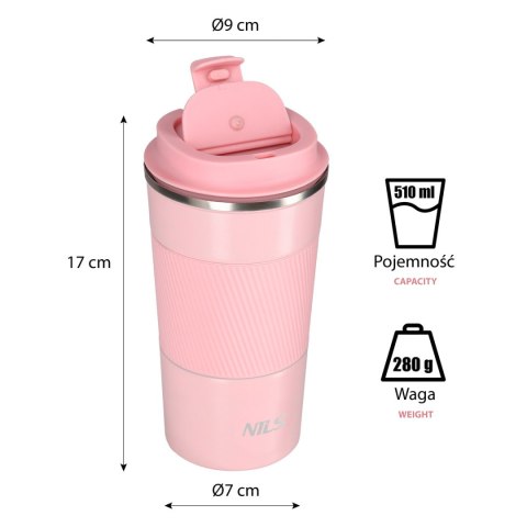 NCC09 RÓŻOWY KUBEK TERMICZNY NILS