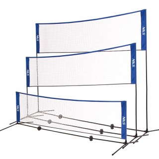 NT7111 3w1 SIATKA MULTIFUNKCYJNA BADMINTON+TENIS+SIATKÓWKA POKROWIEC PEŁNY NILS