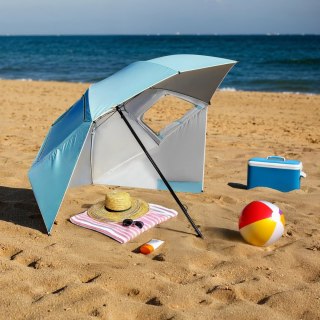 NC17114 PARASOL/PARAWAN PLAŻOWY 2W1 XXL 240 CM NIEBIESKI NILS
