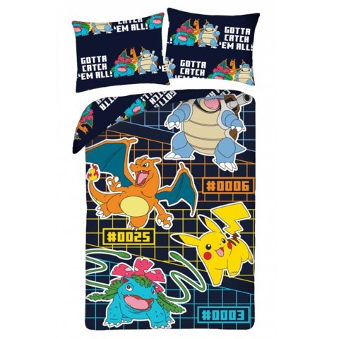 Pościel mikrofibra 140x200+1p70x90 Pokemon czarny