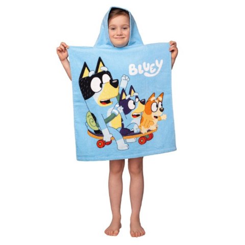 Ręcznik bawełniany ponczo z kapturem 50x115 Bluey