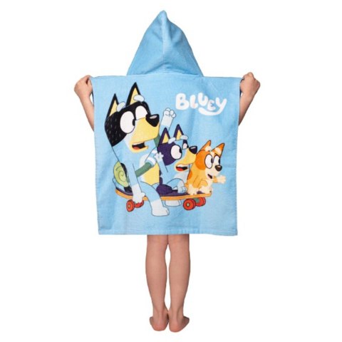 Ręcznik bawełniany ponczo z kapturem 50x115 Bluey