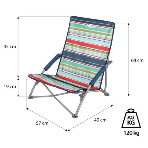 NC3035 NIEBIESKO-CZERWONY KRZESŁO PLAŻOWE NILS CAMP