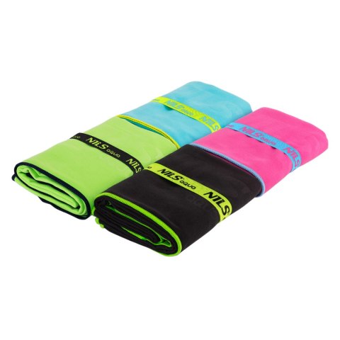 NAR11 CZARNY RĘCZNIK Z MIKROFIBRY 140x70 cm NILS AQUA