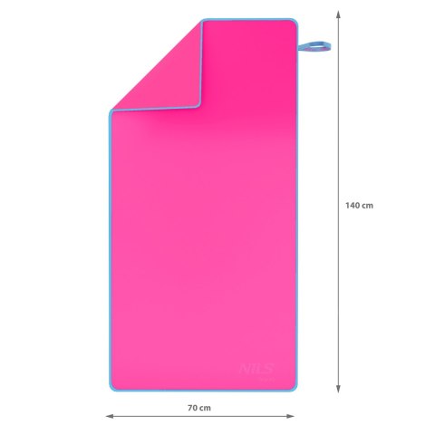 NAR11 RÓŻOWY RĘCZNIK Z MIKROFIBRY 140x70 cm NILS AQUA