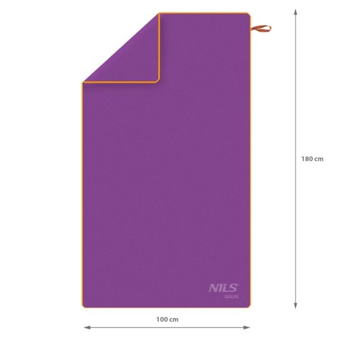 NAR12 FIOLETOWY RĘCZNIK Z MIKROFIBRY 180x100 cm NILS AQUA