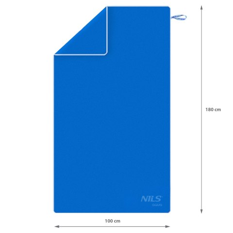 NAR12 NIEBIESKI RĘCZNIK Z MIKROFIBRY 180x100 cm NILS AQUA
