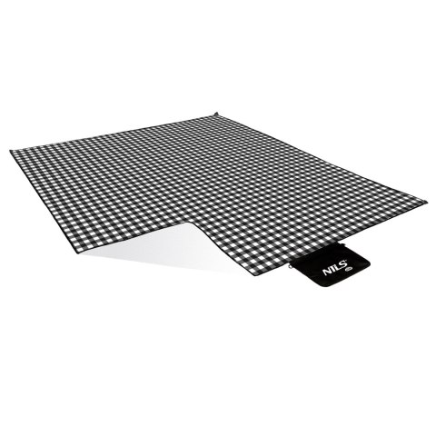 NC2310 KOC PIKNIKOWY BIAŁO-CZARNY 300x200 CM PE + ALU NILS CAMP