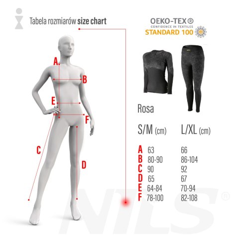 BTZ0062 BIELIZNA TERMOAKTYWNA CZARNA DAMSKA ZESTAW S/M ROSA NILS