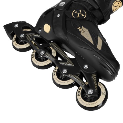 NH382 ŁYŻWOROLKI 2W1 ENZO BEŻOWE ROZM. S(32-35) Z WYM. PŁOZĄ HOKEJOWĄ NILS EXTREME