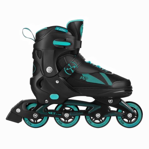 NH382 ŁYŻWOROLKI 2W1 ENZO TURKUSOWE ROZM. M(36-39) Z WYM. PŁOZĄ HOKEJOWĄ NILS EXTREME