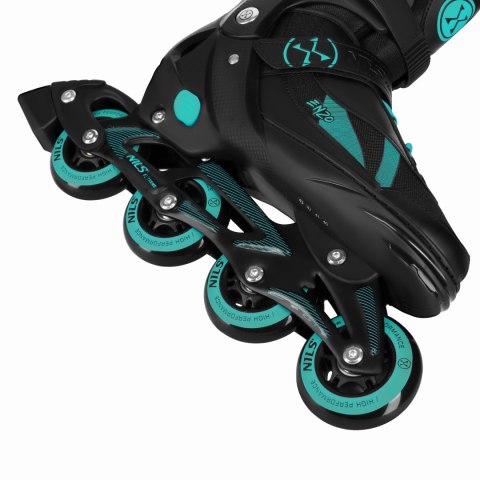 NH382 ŁYŻWOROLKI 2W1 ENZO TURKUSOWE ROZM. XS(28-31) Z WYM. PŁOZĄ HOKEJOWĄ NILS EXTREME