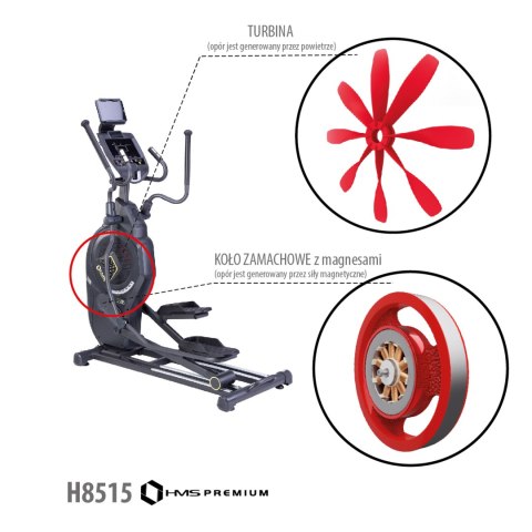H5815 TRENAŻER ELIPTYCZNY MAGNETYCZNO-POWIETRZNY SEMI COMMERCIAL HMS PREMIUM