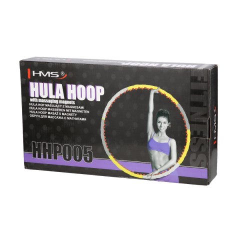 HHP005 GREY-YELLOW HULA HOP MASUJĄCY Z MAGNESAMI 85CM HMS