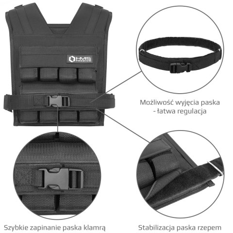 KTO16 KAMIZELKA TRENINGOWA Z OBCIĄŻENIEM 16 KG HMS PREMIUM