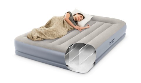 Dwuosobowy Materac Dmuchany 152x203x30 cm łóżko pompka 220V INTEX 64118 ND