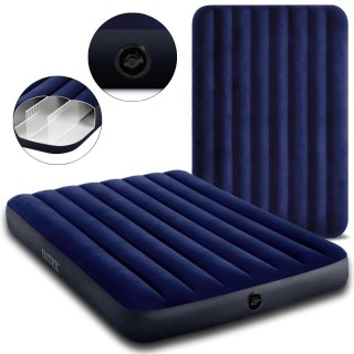 Dwuosobowy materac dmuchany welurowy łóżko 137x191 INTEX 64758